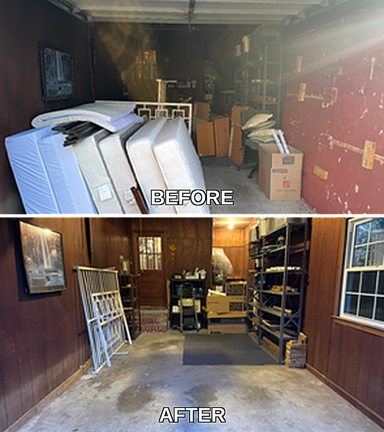 Before and after cleanup project