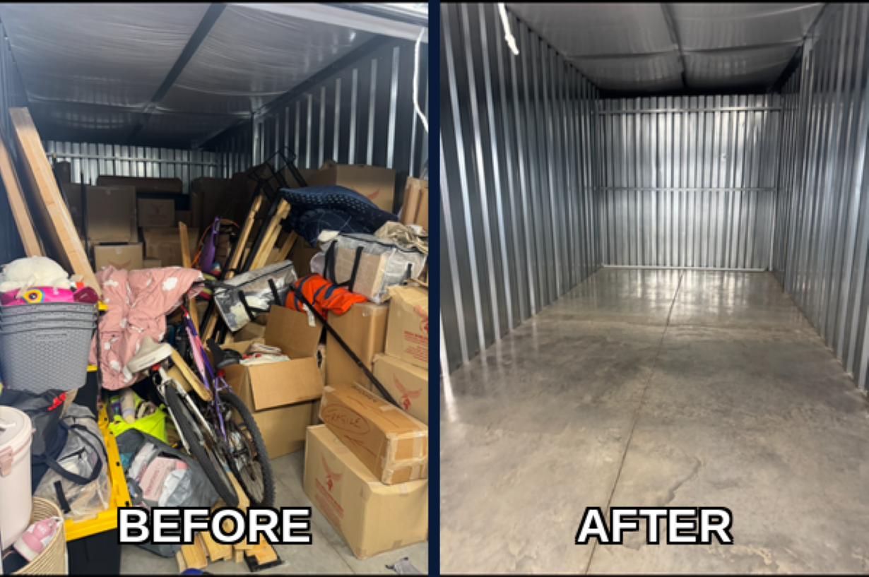 Before and after cleanup project