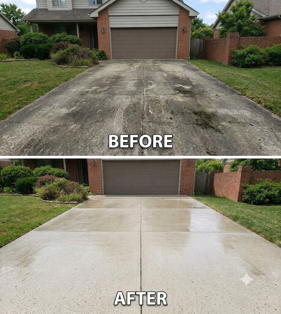 Pressure washing project before and after placeholder